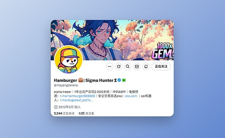 链上猎人Hamburger：入圈1年实现2000倍盈利!新手如何逆袭成为MEME猎人