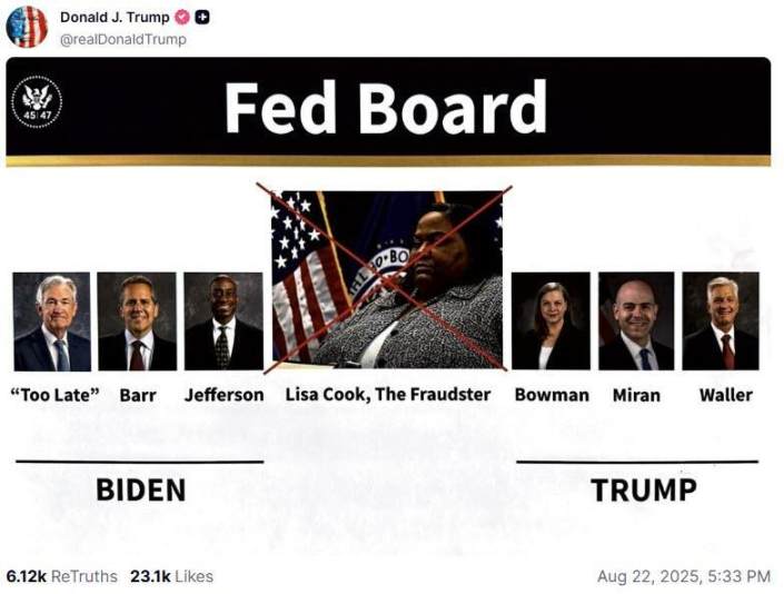 特朗普「开除」现任美联储理事，「掌控美联储」计划迈出又一步第2张