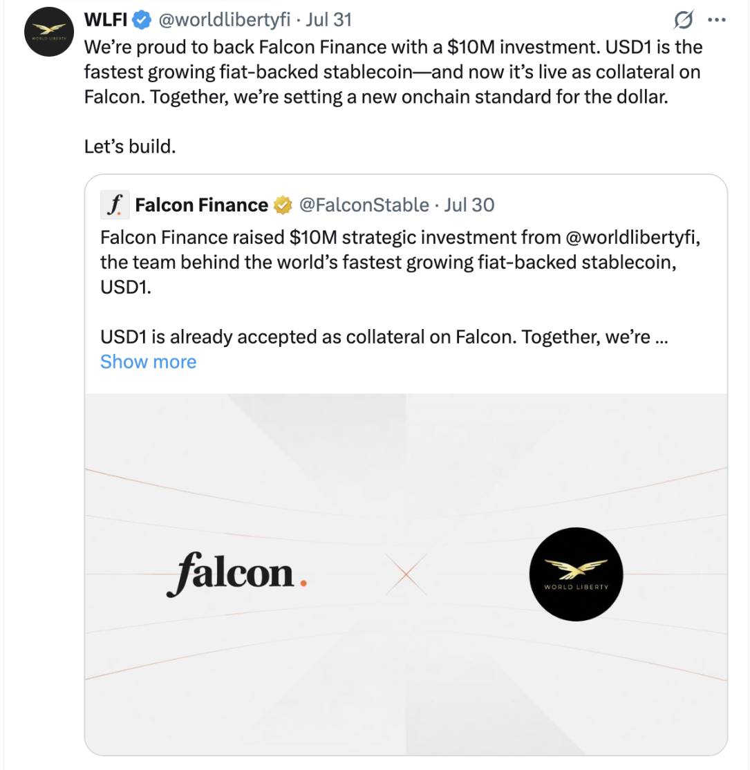 除获 WLFI 1000 万美元投资外，Falcon 有何与众不同之处？第2张